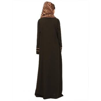 Olive daily wear front open abaya 5