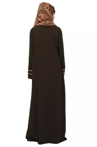Olive daily wear front open abaya