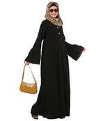 Black pleated sleeves daily wear abaya