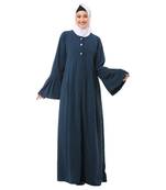 Teal pleated sleeves daily wear abaya