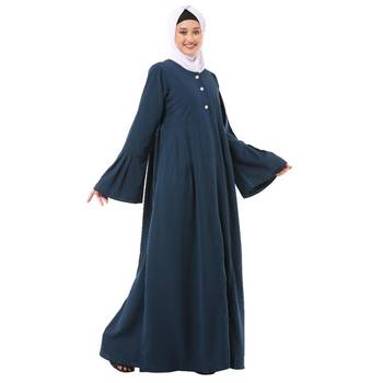 Teal pleated sleeves daily wear abaya 2