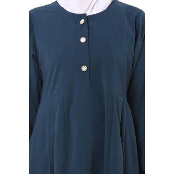Teal pleated sleeves daily wear abaya 5