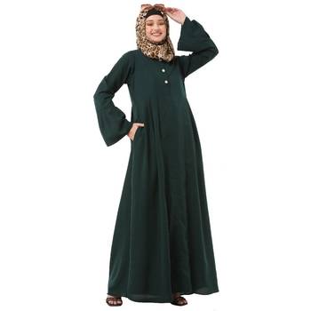 Green pleated sleeves daily wear abaya 2