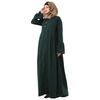 Green pleated sleeves daily wear abaya 3
