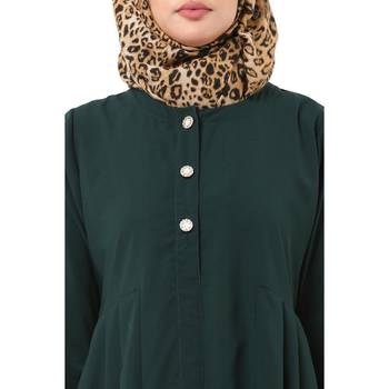 Green pleated sleeves daily wear abaya 4