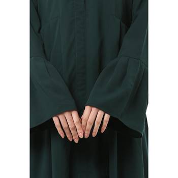 Green pleated sleeves daily wear abaya 5