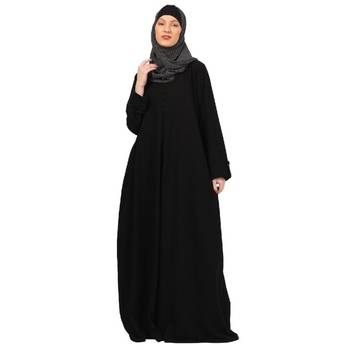Black box pleated abaya in cey fabric 1