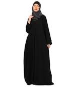 Black box pleated abaya in cey fabric