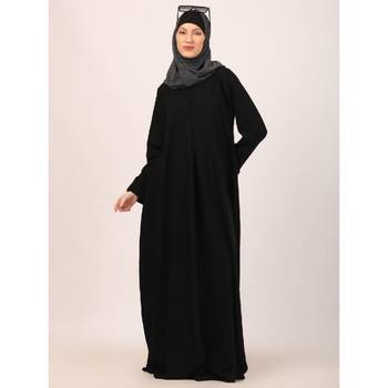 Black box pleated abaya in cey fabric 5