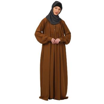 Mustard designer dress abaya with piping work 1