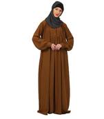 Mustard designer dress abaya with piping work