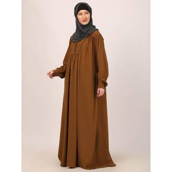 Mustard designer dress abaya with piping work 2