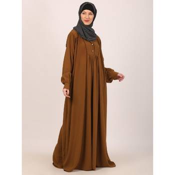 Mustard designer dress abaya with piping work 3