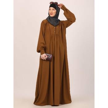 Mustard designer dress abaya with piping work 4