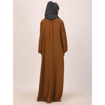 Mustard designer dress abaya with piping work 5