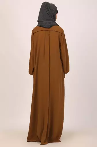 Mustard designer dress abaya with piping work