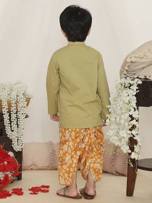 Sky blue printed russian silk kurta pyjama 2