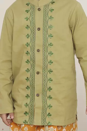 Sky blue printed russian silk kurta pyjama