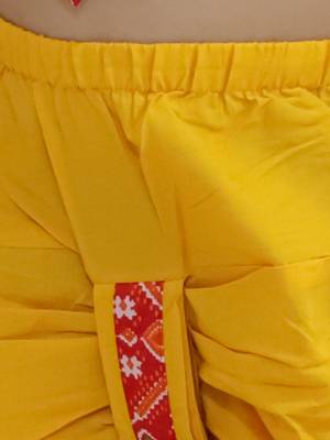 Red printed cotton kurta dhoti set 5