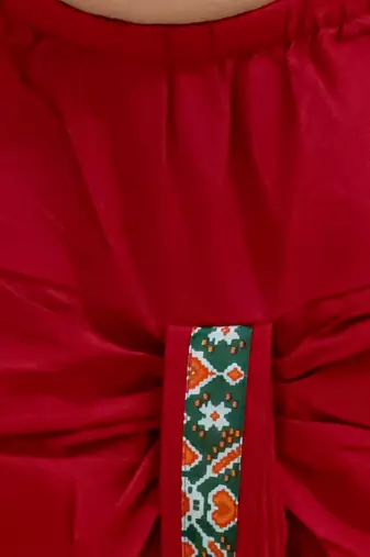 Green printed cotton kurta dhoti set