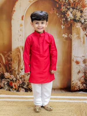 Red spring floral printed polyster silk jacket kurta pyjama set 4