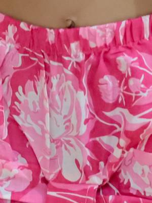 Pink motif printed cotton jacket kurta dhoti set 5