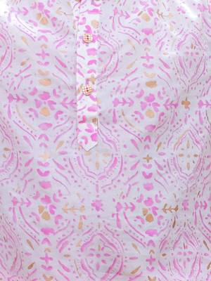 Pink printed cotton kurta pyjama 4