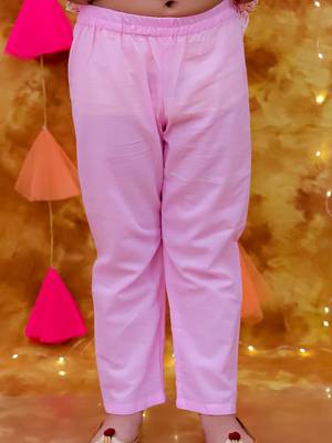 Pink printed cotton kurta pyjama 5