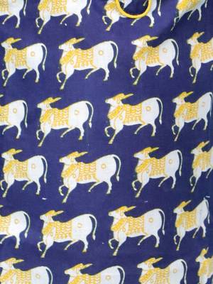 Navy animal printed cotton kurta pyjama 4