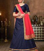 Blue Embellished Silk Party wear Ethnic Lehenga