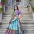 sea green Tussar Silk Foil Work Lehenga Choli