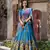 teal Tussar Silk Foil Work Lehenga Choli