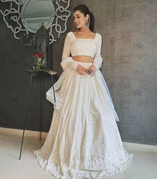 white engagment lehenga set choli with dupatta for women