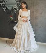 White Engagment Lehenga Choli for Women