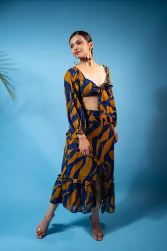 Wave print co-ord set – ocean blue