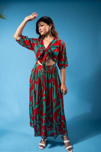 tropical swirl co-ord set – lime green