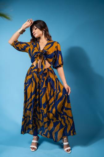 tropical swirl co-ord set – ocean blue