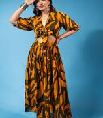 tropical swirl co-ord set – olive green