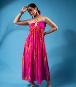 Tropical leaf co-ord set – pink hues