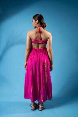 Tropical leaf co-ord set – pink hues 3