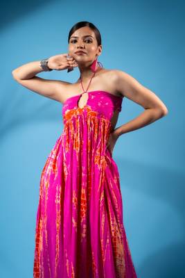 Tropical leaf co-ord set – pink hues 4