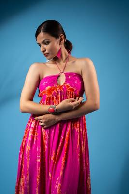 Tropical leaf co-ord set – pink hues 5