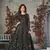 Black embroidered net semi stitched anarkali suit