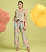 Baby pink floral print cotton co ord sets