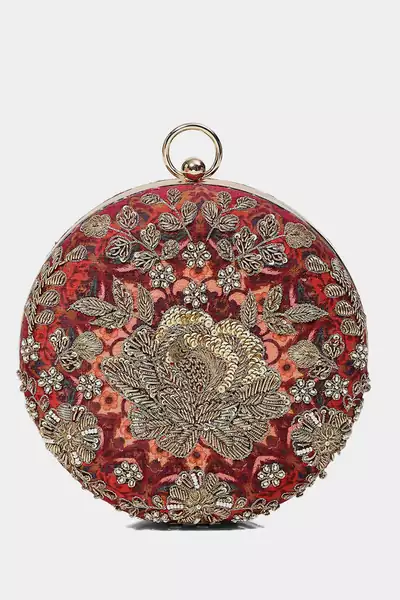 Rust mandala clutch by ri ritu kumar
