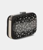 Black crytsal clutch by label ritu kumar