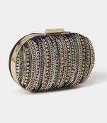 Black noel clutch by label ritu kumar