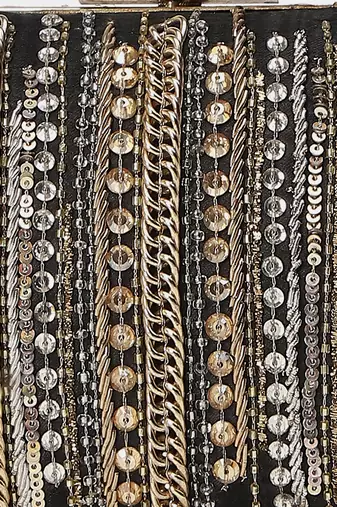 Black noel clutch by label ritu kumar