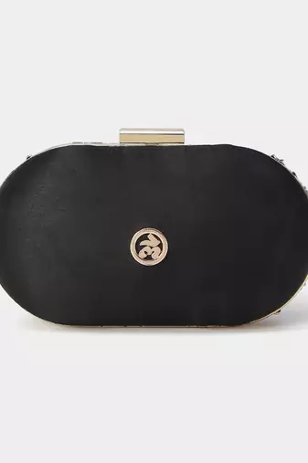 Black noel clutch by label ritu kumar