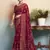maroon poly viscose georgette jacquard butta banarasi saree